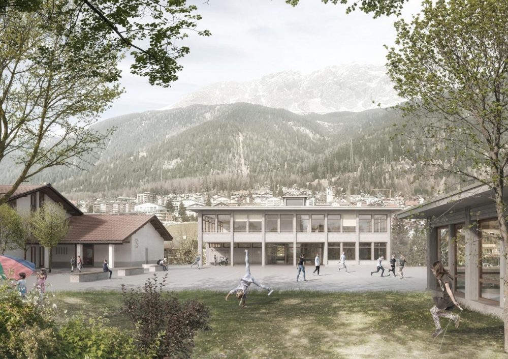 Montagestart beim Projekt Neubau Scola Grava in Savognin
